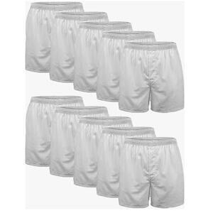 Gildan Men's Small White 10 Pack Woven Cotton Boxers K22-33